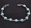 Браслет ручной работы из натурального ларимара, стерлингового серебра 925 пробы, женские украшения 7,5 дюйма