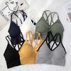 Women Crop Top Breathable Sports Bra Anti-sweat Seamless Fitness Top Yoga Bra Shockproof Crop Top Push Up Gym Workout Top for Girls