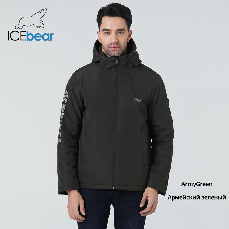 ICEbear 2024 Мужские короткие пальто, весенняя стильная куртка с капюшоном, качественная мужская парка, одежда MWC21661D