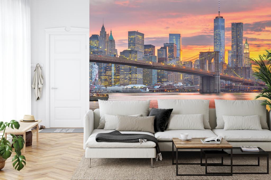 Photomural Lower Manhattan Skyline And Brooklyn Bridge Self-Adhesive Mural 104x70.5