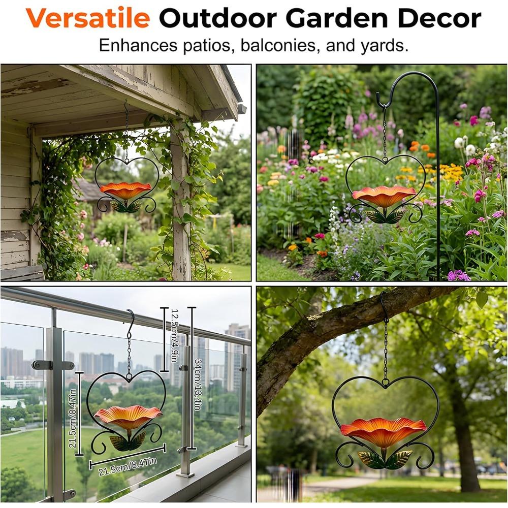 Heart-shaped wrought iron bird feeder/flower feeder, heart-shaped bird feeder, heart-shaped bird feeder stand, hanging flower stand bird feeder