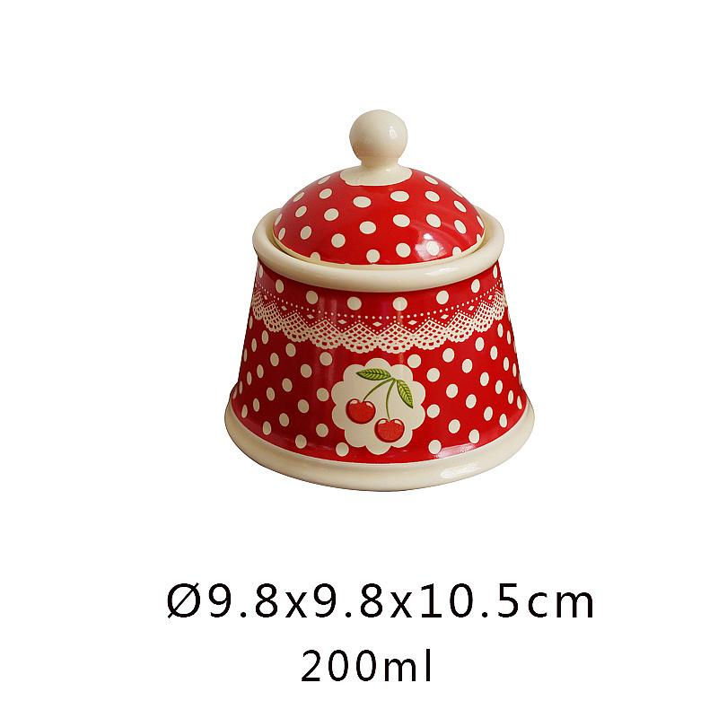Керамический Англия  Горошек Вишня  Печать Набор Чайной Посуды Набор для Послеобеденного Чая Сервиз Кофейный Набор Кофейная Чайная  Чашка Чайник Банка