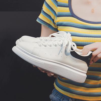 Белые туфли женские на толстой подошве весна и осень новые высокие туфли Daddy модные Ins модная повседневная спортивная обувь