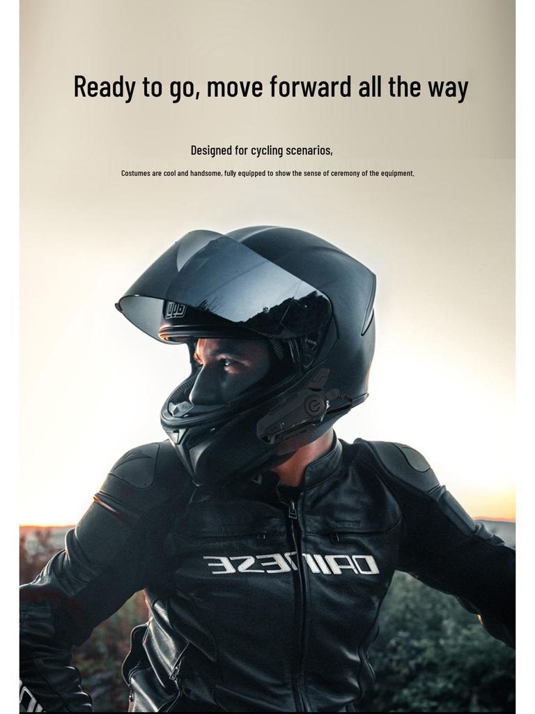 Bluetooth Motorcycle Helmet Intercom: Wireless, 2-Person, Integrated Music & Voice Navigation, Waterproof Touring Equipment