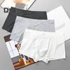 Men Boxer Underwear Solid Color U-Convex Breathable Shorts Briefs Elastic Mid-Waist Casual Versatile Panties Daily Wear