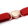 Girl Boys Zinc Zinc Alloy Heart Shape Buckle Punch-free Waistband Children Stretch Belts Waist Belt