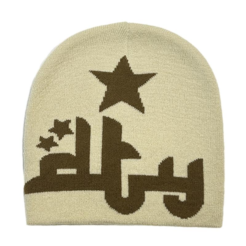 Повседневная жаккардовая шапка со звездами, вязаная ветрозащитная шапка для взрослых, осень-зима, для езды на велосипеде