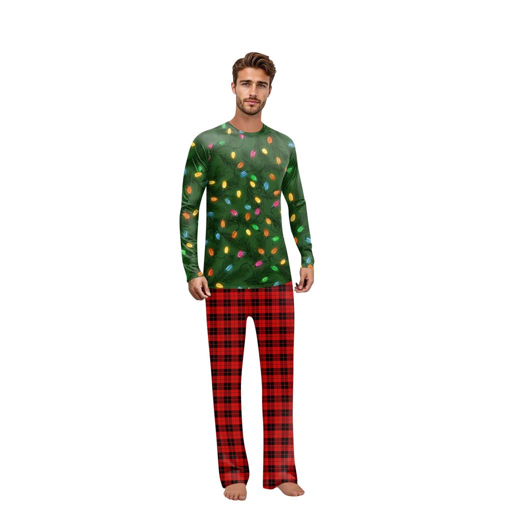 Christmas Prints Family Matching Long Sleeve Tops+Pants Set Family Matching Sets