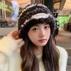 New Autumn and Winter Plush Hat for Women Korean Style Versatile Warm Thickened Cute Knitted Hat Showing Face Small Plus Velvet Snow Hat