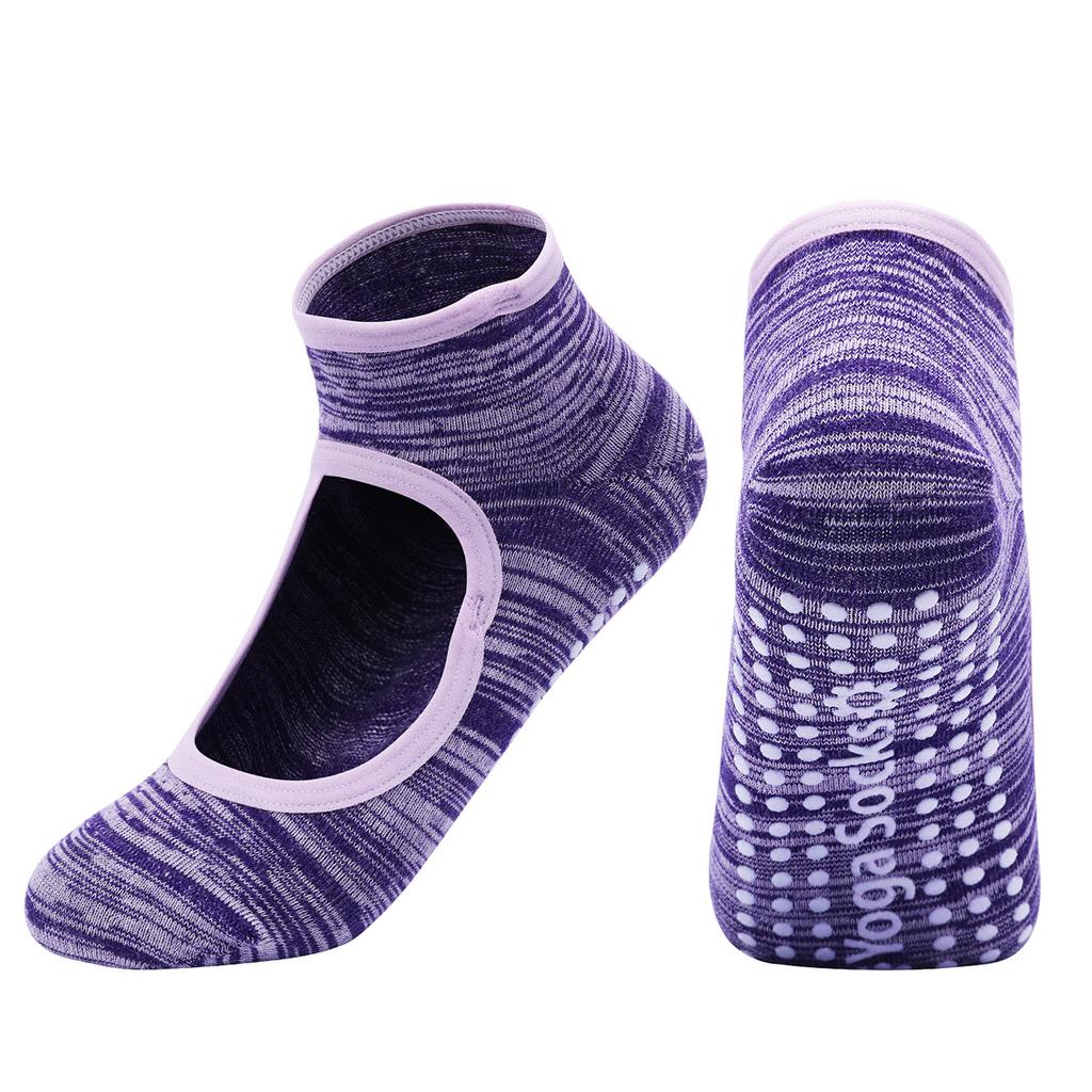 1 пара женских противоскользящих носков, дышащие силиконовые носки с открытой спиной в горошек, пилатес Barre, домашнее спортивное нижнее белье для танцев в помещении