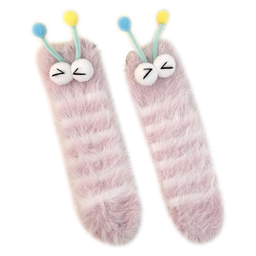1 Pair Funny Ugly Cute Socks With Big Eyes Autumn Winter Plush Floor Socks Couple Sleep Sock Fuzzy Socks Christmas Gifts