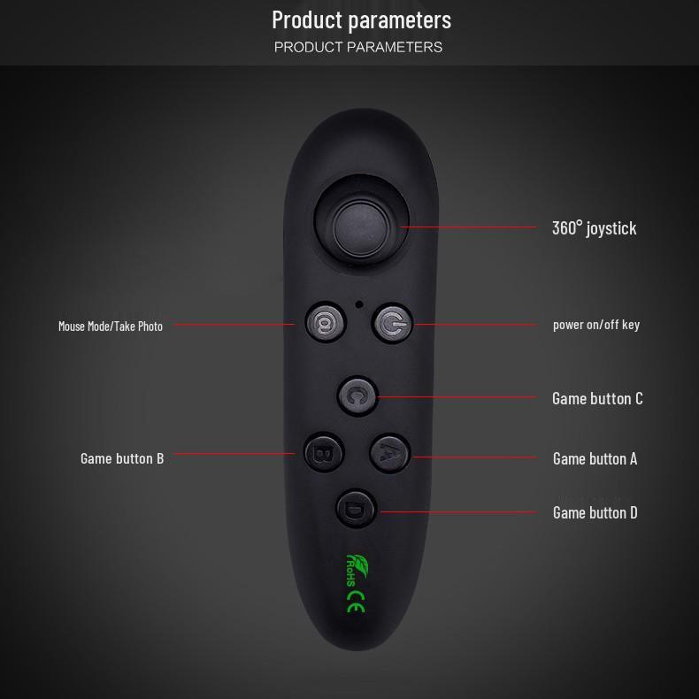 VRPARK Bluetooth VR Remote: Mobile Game Controller, Wireless Mouse, Selfie Control for Android.