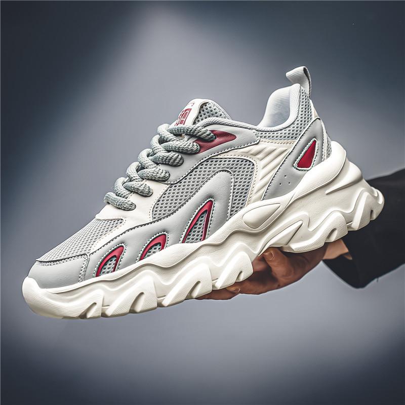 Мужская обувь весна-лето новая сетчатая дышащая модная спортивная обувь универсальная мужская повседневная модная брендовая обувь на толстой подошве увеличивающая рост папина обувь