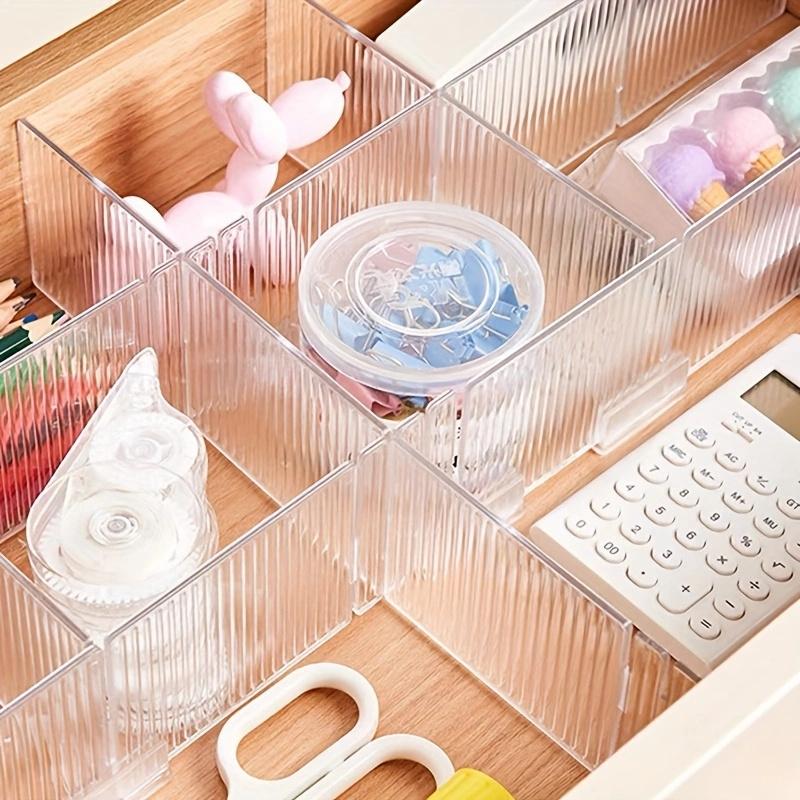 32,5*7 см, 4 шт. Современная водонепроницаемая прозрачная регулируемая и соединяемая перегородка для ящиков, подходящая для хранения в спальне, офисе, кухне.