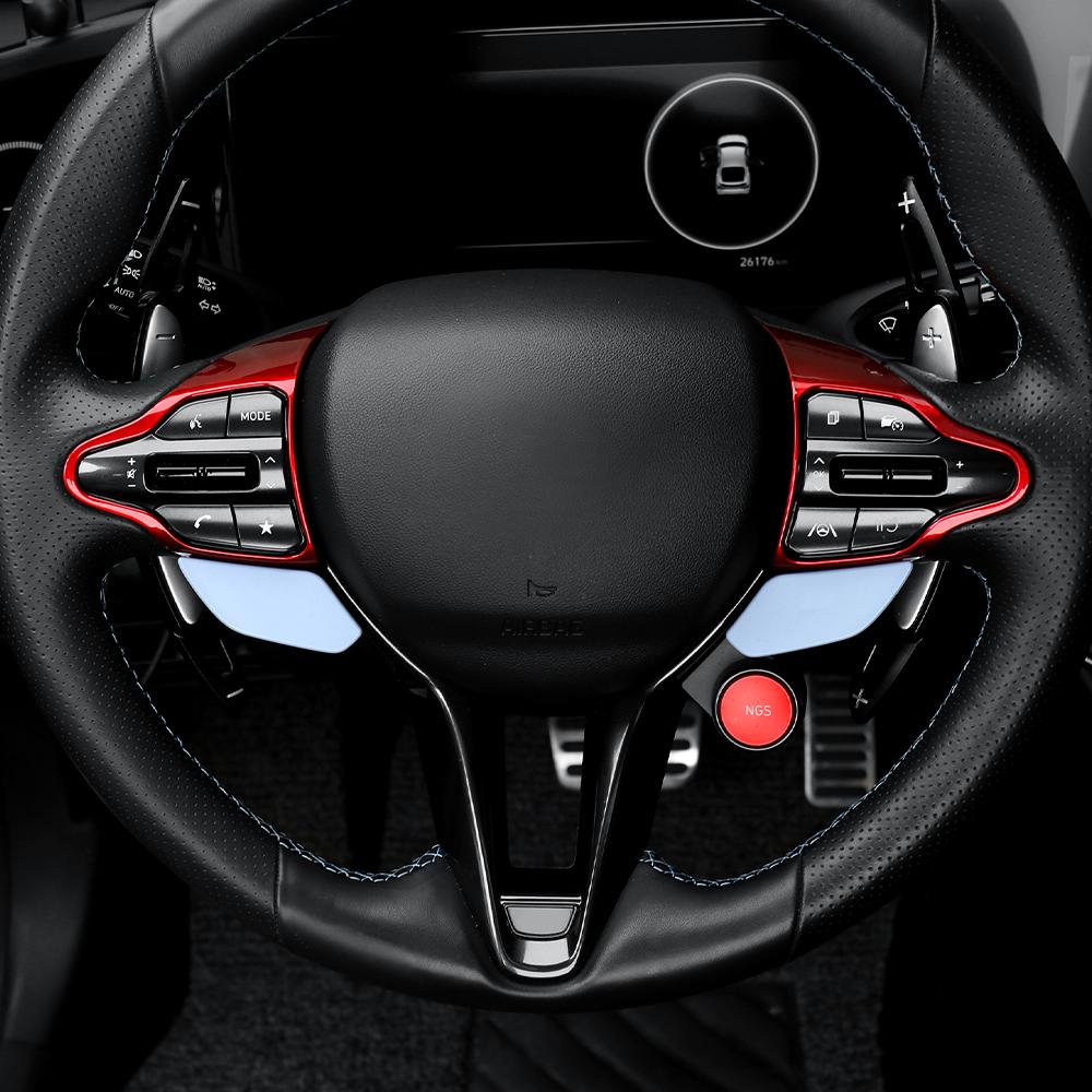 Для Hyundai Veloster JS N 2019-2026 i30 N /CN7 N 2026 2026 Автомобиль Рамка Кнопки Рулевого Колеса Декоративная Накладка на Нижнюю Часть Руля
