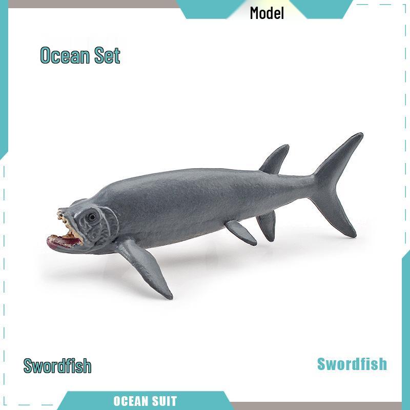 Children's Marine Animal Model Set: Mini Whale, Shark, Dolphin, Turtle, Sea Lion