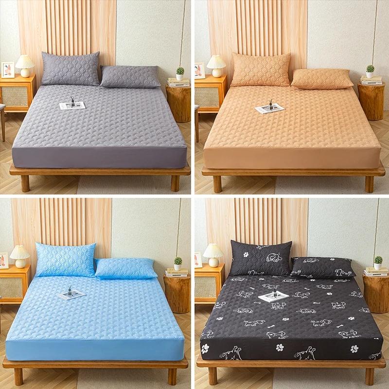 Водонепроницаемая простыня, утолщенный наматрасник, защита от пятен, плед, покрывало на кровать, вентилируемые покрывала для двуспальной кровати для дома(НЕТ наволочки)