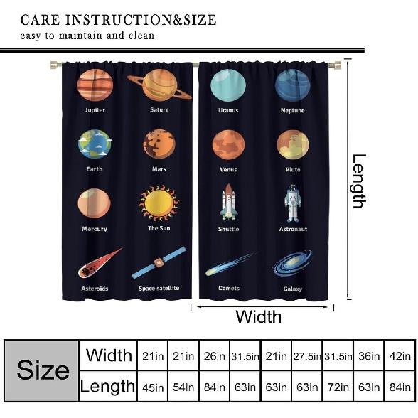 Детские шторы с алфавитом ABC, мультяшные, космос, слова, забавные, образовательные, для обучения, затемняющие, оконные драпировки для спальни, гостиной, кухни, кафе, декор