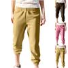 Женские зимние спортивные штаны, однотонные повседневные брюки, женские флисовые спортивные штаны, широкие прямые брюки