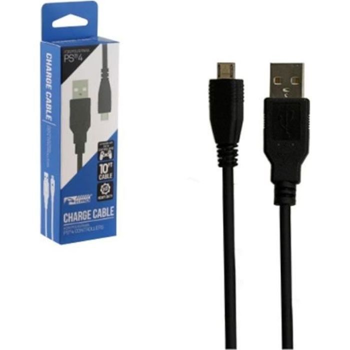 Charging Cable - Sony - PS4 - 3 Meters - USB - Black