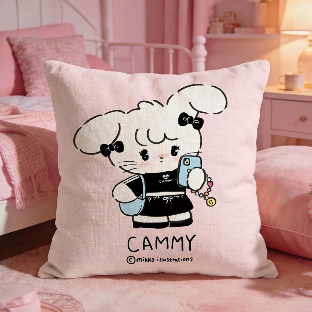 MMikkoS Cute Cat Cartoon Cushion Cover Premium Comfort Reversible Pillow Cove Two In One Design For Any Room Car Interior