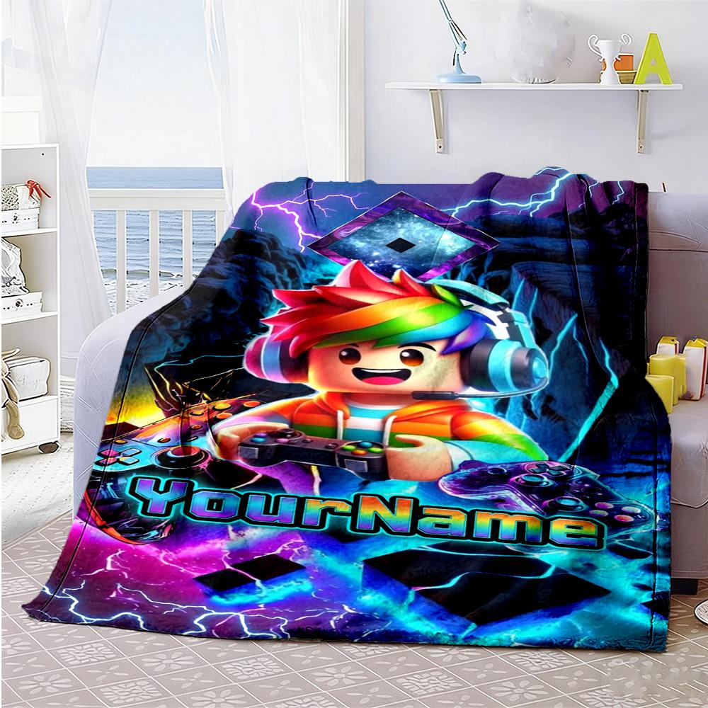 Roblox 121 Customize Text Blanket Throw Personalized Blanket Durable Comfort Perfect for Livingroom Bedding Office Home Decor