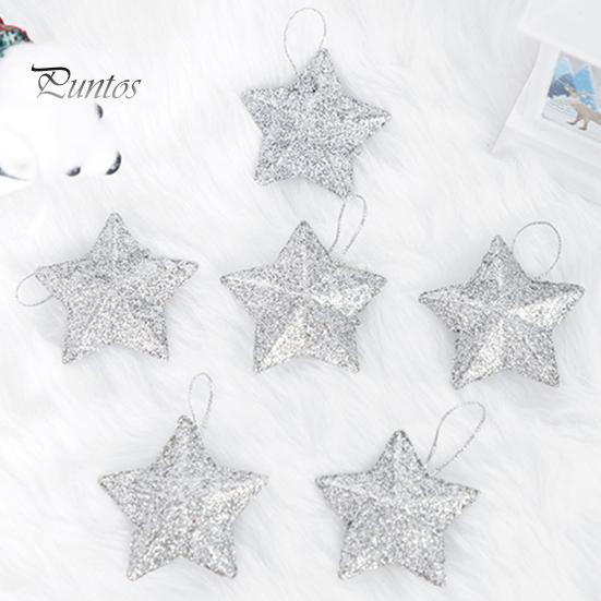 6 шт. сверкающая 3D рождественская подвеска в форме звезды с ремешком, блестящая звезда, украшение для рождественской елки, сделай сам, ремесленный декор для вечеринки