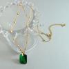 No Fading Trend Peacock Emerald Zircon Pendant Necklace Earrings Jewelry Set P573-F334