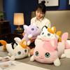 Funny Cat Face Fish Tail Plush Animal Pillow Stuffed Big Eyes Kawaii Animal Kitten Cartoon Long Bolster Plushie Gift