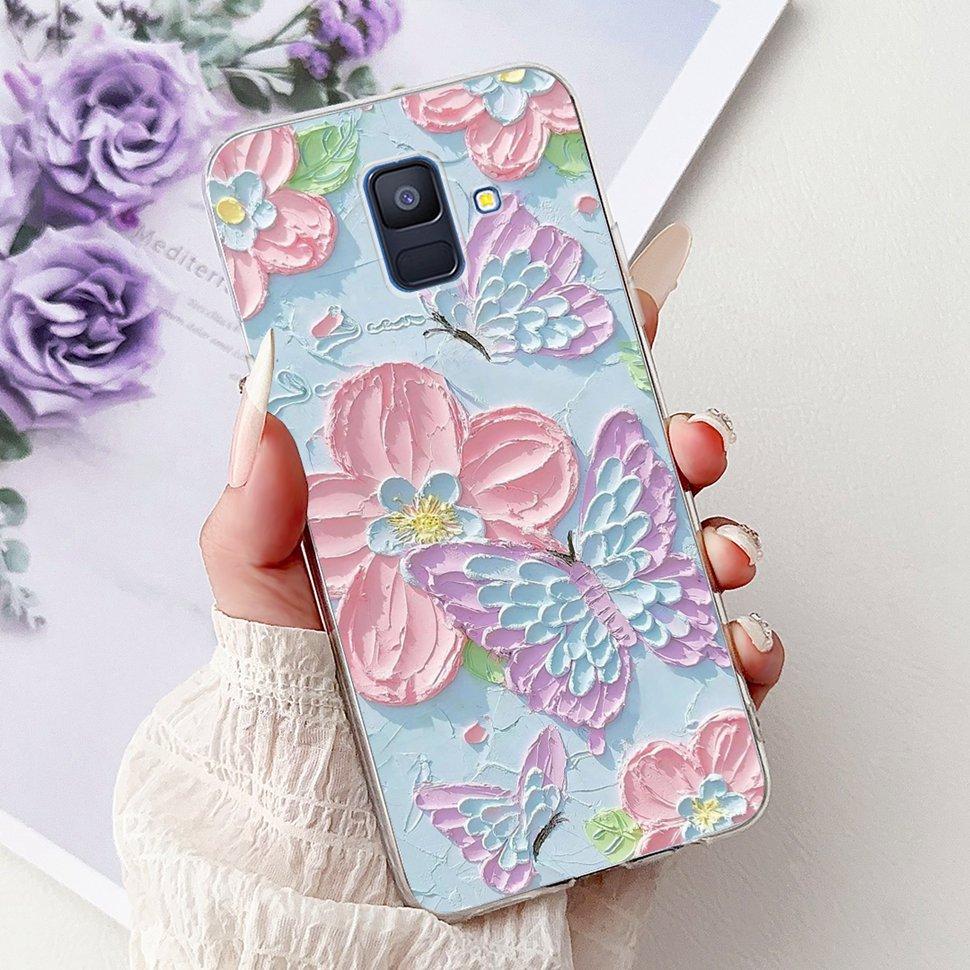 Чехол для Samsung Galaxy A6 2018 Роскошный Расписной Чехол Мягкий Силиконовый Чехол для Телефона Для Samsung A 6 A6 GalaxyA6 2018 Задняя Крышка Coque
