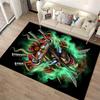 Samurai Mask Design Carpet with Green Smoke and Sword Patterns Suitable for use as an anti-slip for living room bedroom sofas