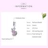 WOSTU 925 Sterling Silver Shiny Pink Cubic Zirconia Retro Patterns Perfume Bottle Charm Pendant for Original 3mm Bracelets & Necklaces