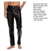 Men Pants Mid-rise Button Zipper Fly Shiny Casual Trousers with Reinforced Pockets Solid Color Glossy Club Pants