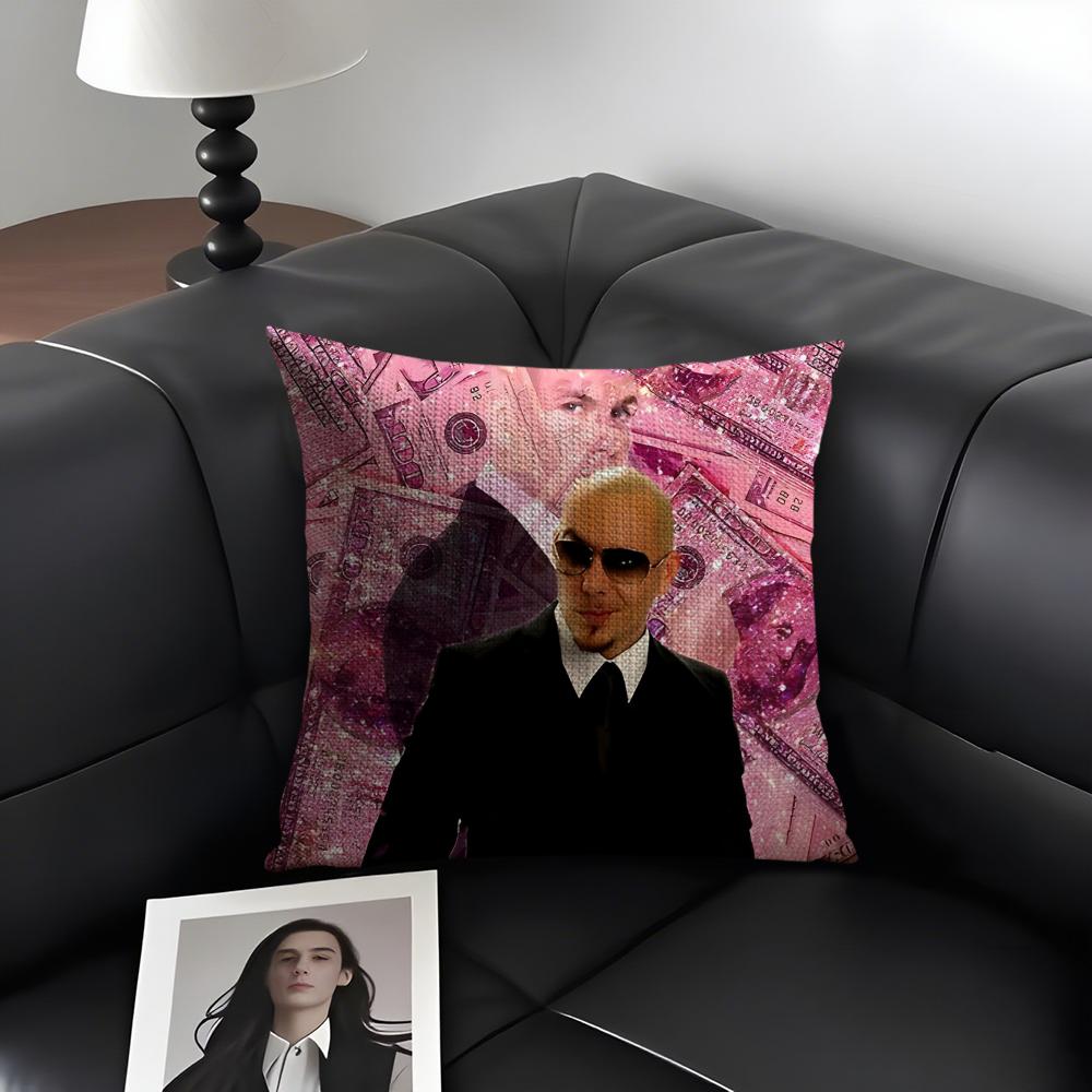 MMr WorldwideS Pitbull Cushion Cover Natural Linen Organic Fabric DoubleSided Printing Sofa Home Decor Gift Pillow Case