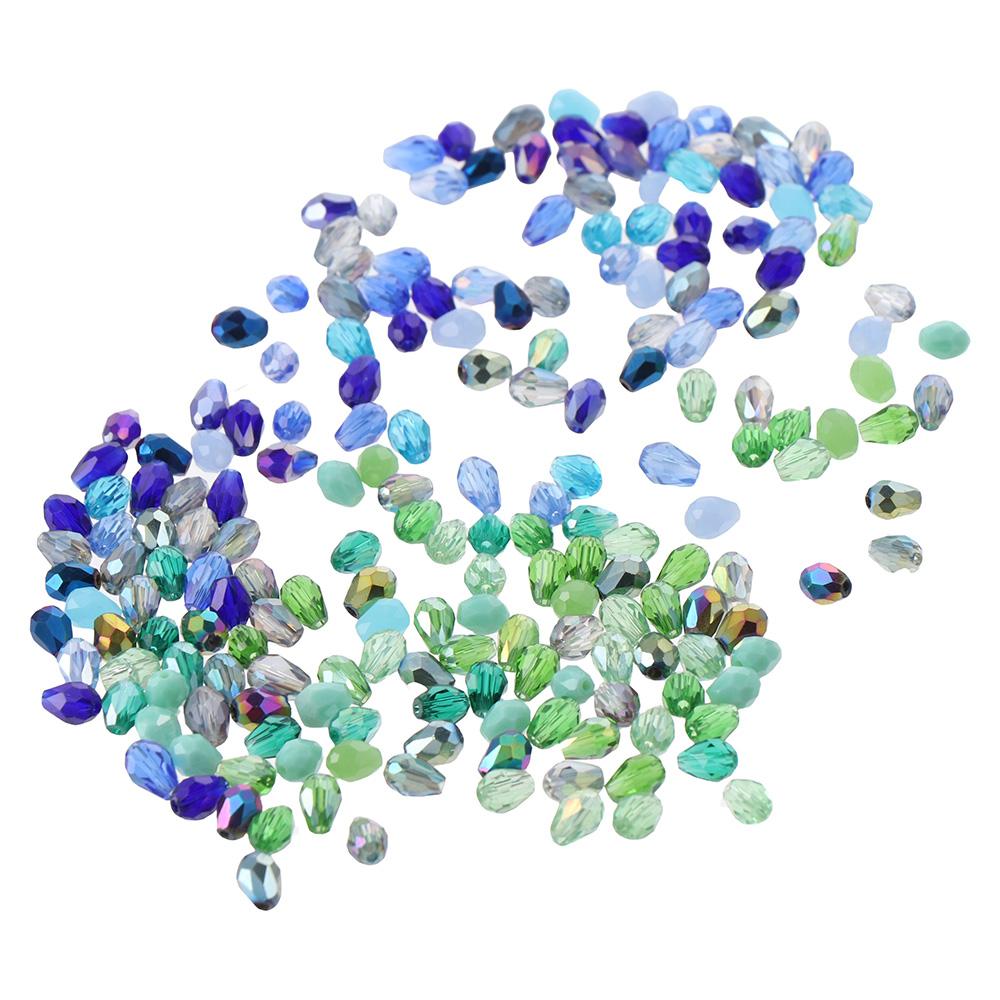 200 шт. Каплевидные синие стеклянные бусины Хрустальные бусины Подвеска Хрустальная подвеска Ожерелье