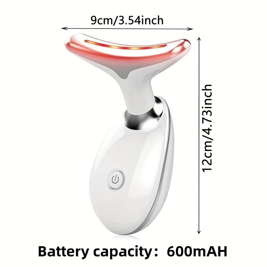 7-светодиодное цветное вибрационное устройство для шеи, косметический подарок, массажер для кожи шеи и лица, 1 шт. в комплекте, портативная зарядка через USB, электрический инструмент для массажа лица