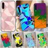 Geometric Abstract Crystal Phone Case For Samsung A91 A81 A73 A72 A71 A30S A20 A12 A13 A52 A53 4G 5G Soft Black Phone Cover
