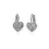 Австрийский кристалл Сердце Серебристые Белые Серьги