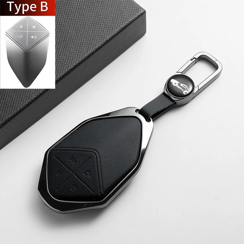 Leather Metal Car Key Case For Changan DEEPAL S07 L07 SL03 S7 G318 S05 Car Smart Remote Key Protector Shell Decor Accessories
