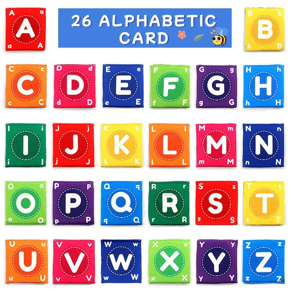 Baby Soft Alphabet Cards ABC Learning Flash Cards with Storage Bag Soft Letter Number Early Educational Toy for Infants Toddlers