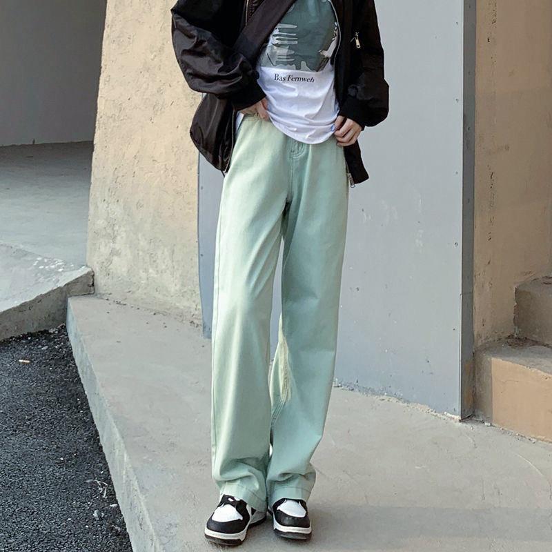 Женские джинсы с высокой талией и широкими штанинами — повседневный стиль осень/зима