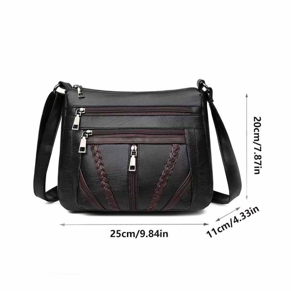 Large Capacity Women PU Shoulder Bag Minimalist Waterproof Crossbody Handbag Vintage PU Leather Messenger Bag Phone Purse