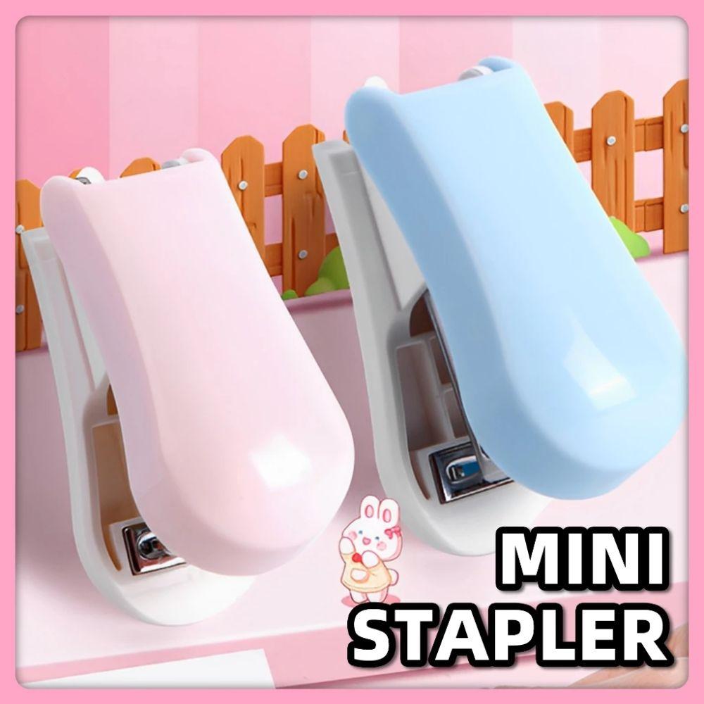Macaron Color Mini Stapler Cartoon Design Test Paper Stapler Cute Bookbinding Machine School Use