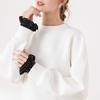 Women 1 Pair Ruffles Solid Wrist Cuffs Removable Lace Detachable Shirt Sleeve Cuffs for Winter Autumn Sweater False Sleeved