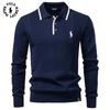 Polo Ralph Lauren Autumn and Winter Embroidery New European Size Lapel Men's Sweater Polo Half Zipper High-quality Knitted Sweater Men's Clothing