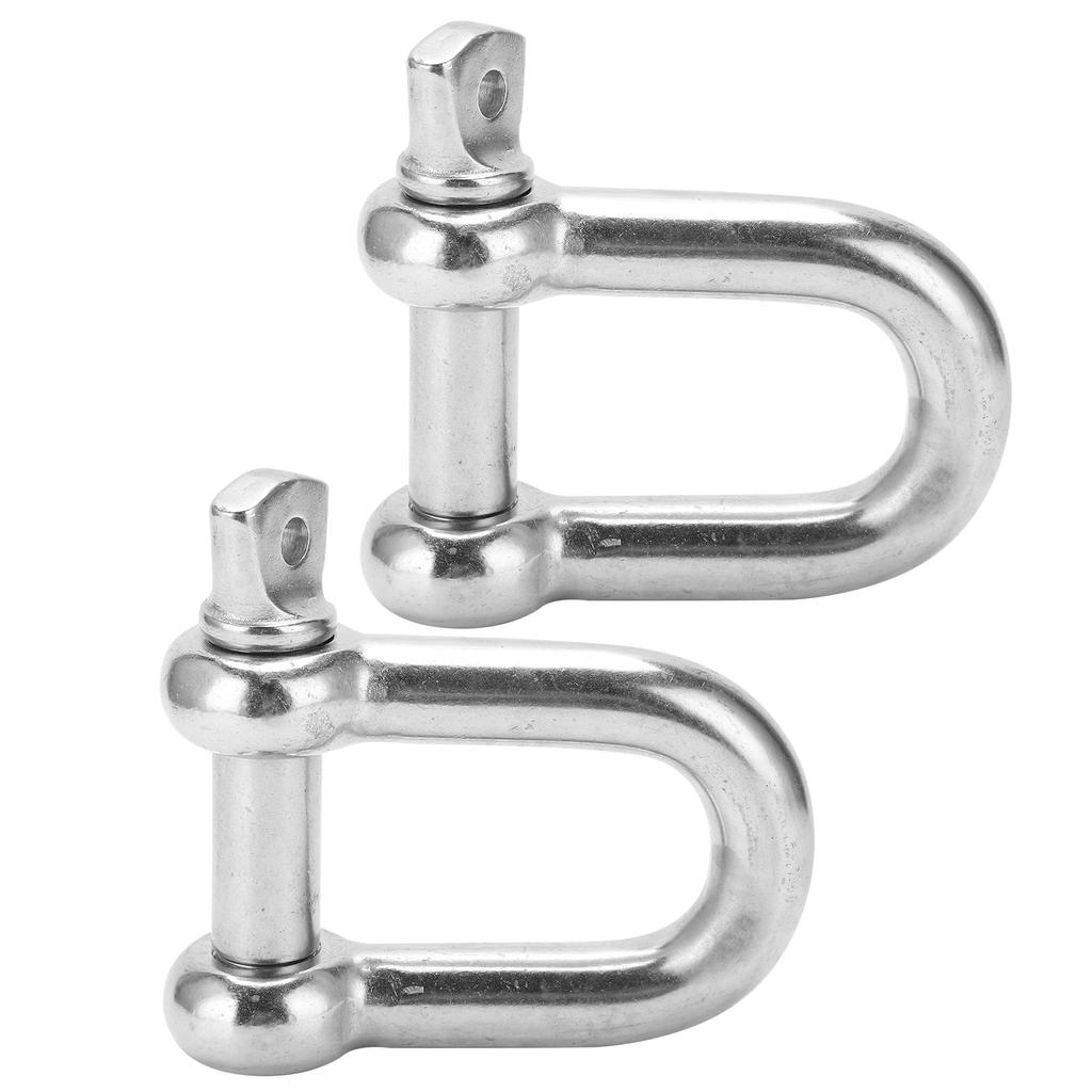 2pcs M20 Screw Pin Anchor Shackle 304 Stainless Steel Heavy Duty DShape Shackle for Camping