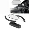 2Pcs Motorcycle Black Mini Oval Rear View Mirror for Honda Shadow 600 750 1100 ACE