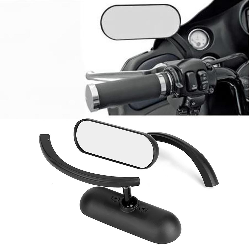 2Pcs Motorcycle Black Mini Oval Rear View Mirror for Honda Shadow 600 750 1100 ACE