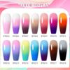 MEET ACROSS 7ml Purple Glitter Auroras Thermal Gel Nail Polish Winter 3 Layers Temperature Color Changing Semi Permanent Manicure Nail Art Gel Varnish
