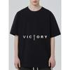 Oversized T Shirt Black Victory Cross Print Casual Streetwear Men's Top